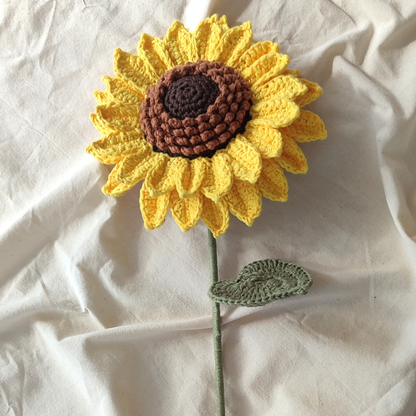 Giant Sunflower Crochet Flower Pattern — Wire Petal PDF, Instant Download
