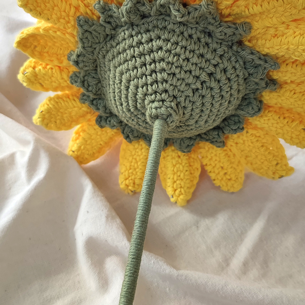 Giant Sunflower Crochet Flower Pattern — Wire Petal PDF, Instant Download