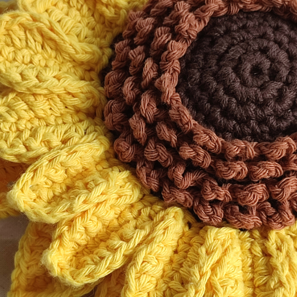 Giant Sunflower Crochet Flower Pattern — Wire Petal PDF, Instant Download