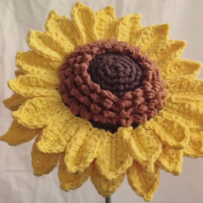 Giant Sunflower Crochet Flower Pattern — Wire Petal PDF, Instant Download