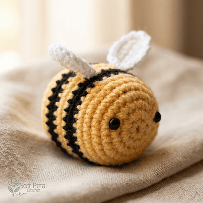 The Garden Bumble Bee – Crochet Amigurumi Pattern (PDF Download) - Soft Petal Crochet