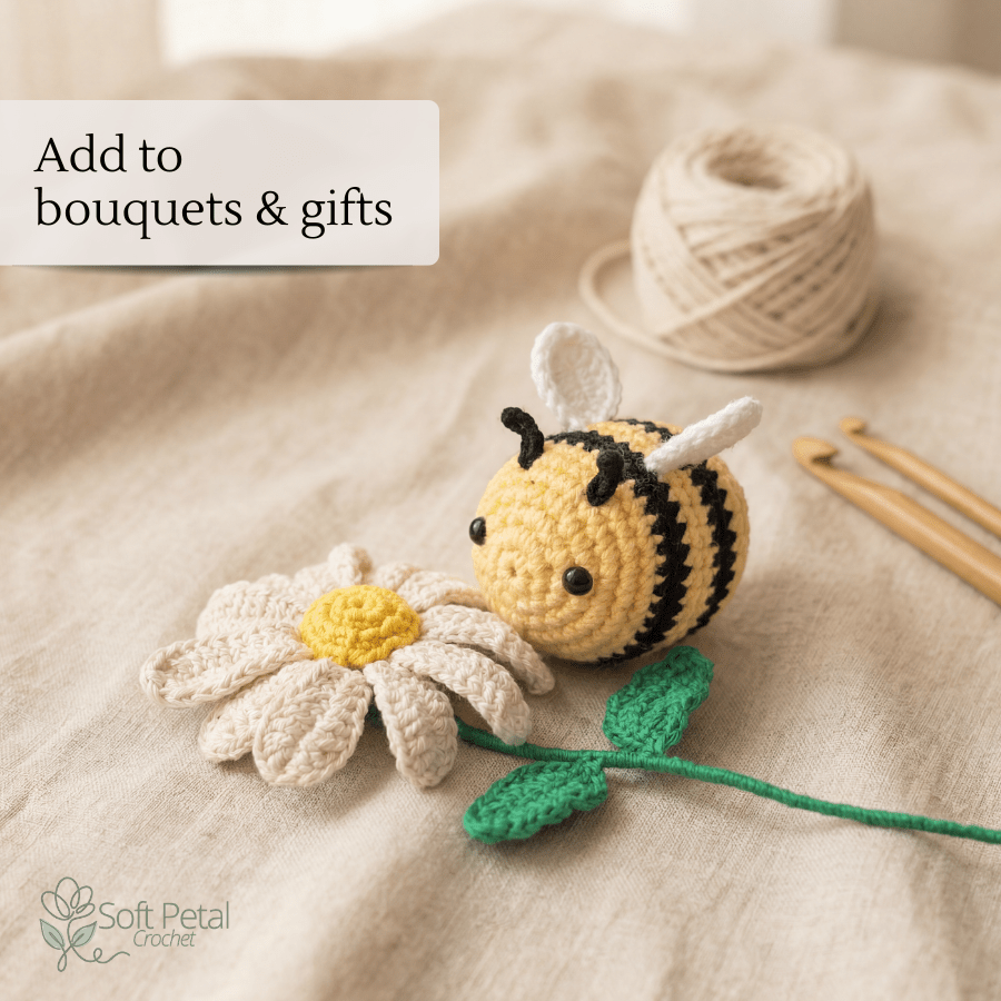 The Garden Bumble Bee – Crochet Amigurumi Pattern (PDF Download) - Soft Petal Crochet