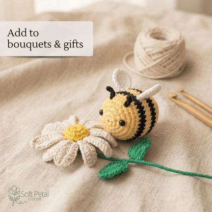 The Garden Bumble Bee – Crochet Amigurumi Pattern (PDF Download) - Soft Petal Crochet