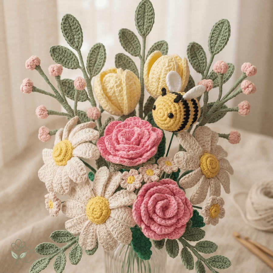 The Simply Sweet Botanical Bundle — Crochet Pattern (PDF Download) - Soft Petal Crochet