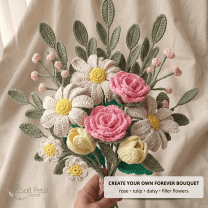 The Simply Sweet Botanical Bundle — Crochet Pattern (PDF Download) - Soft Petal Crochet