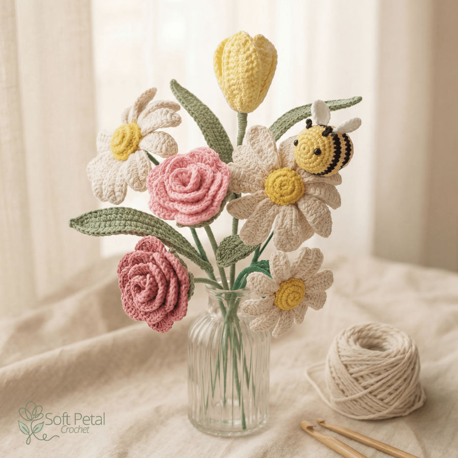 The Simply Sweet Rose — Crochet Pattern (PDF Download) - Soft Petal Crochet