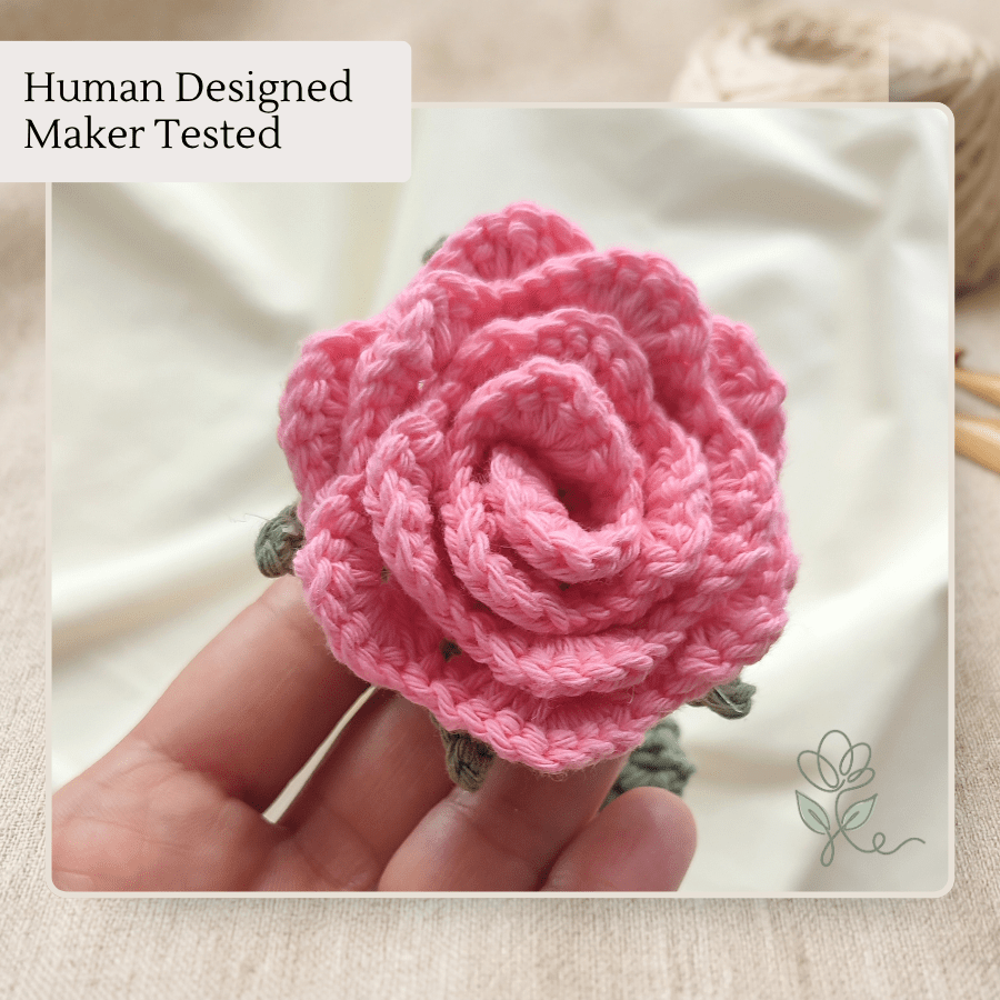 The Simply Sweet Rose — Crochet Pattern (PDF Download) - Soft Petal Crochet