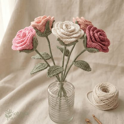 The Simply Sweet Rose — Crochet Pattern (PDF Download) - Soft Petal Crochet