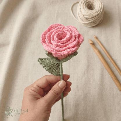The Simply Sweet Rose — Crochet Pattern (PDF Download) - Soft Petal Crochet