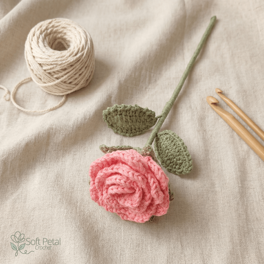 The Simply Sweet Rose — Crochet Pattern (PDF Download) - Soft Petal Crochet